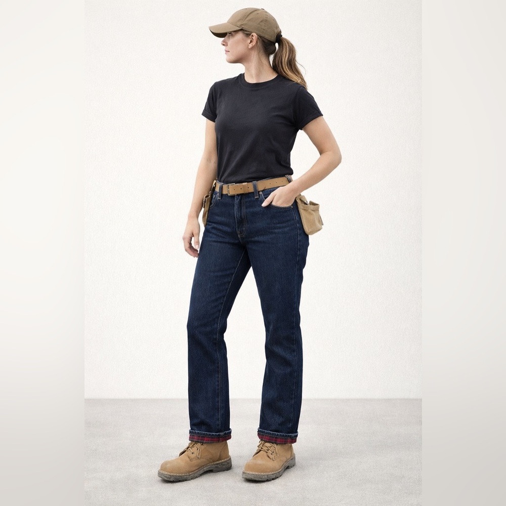 Carhartt Women’s Flannel Lined Straight Leg Jeans - Size 6